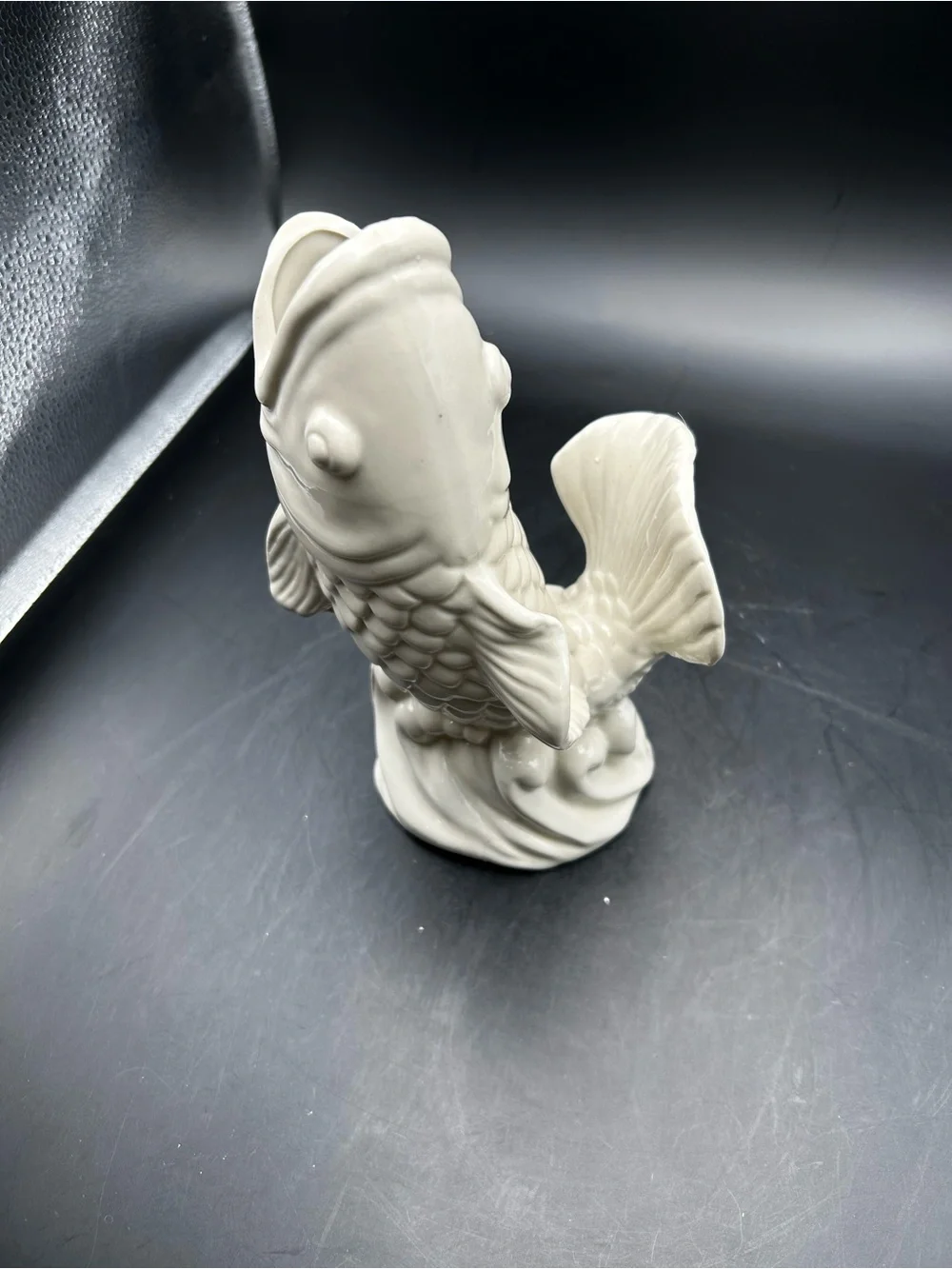 White Ceramic Koi Fish Statue - White